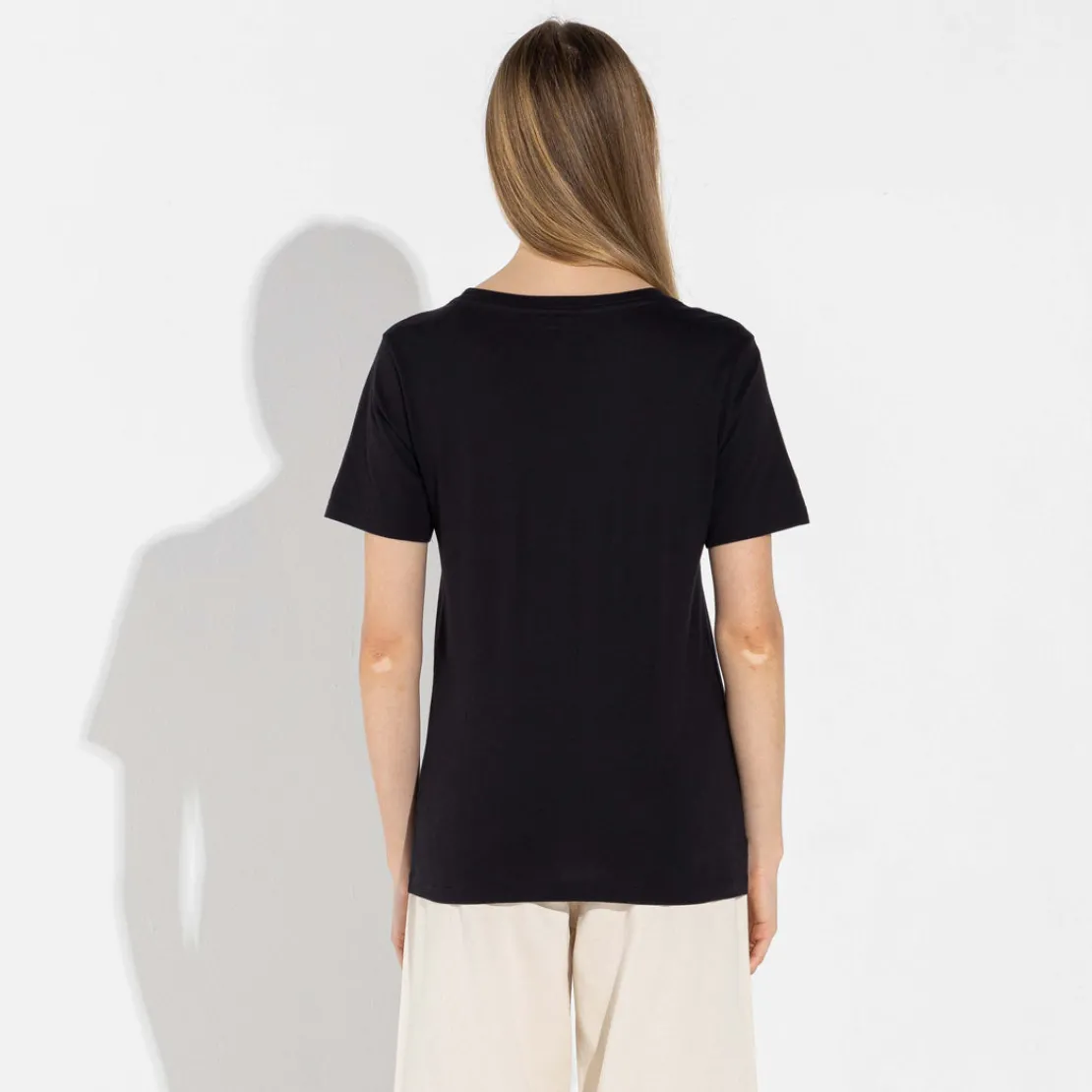Algodão Pima | Camisetas>Basico.com Camiseta Pima Gola U Feminina | Life Collection - Preto