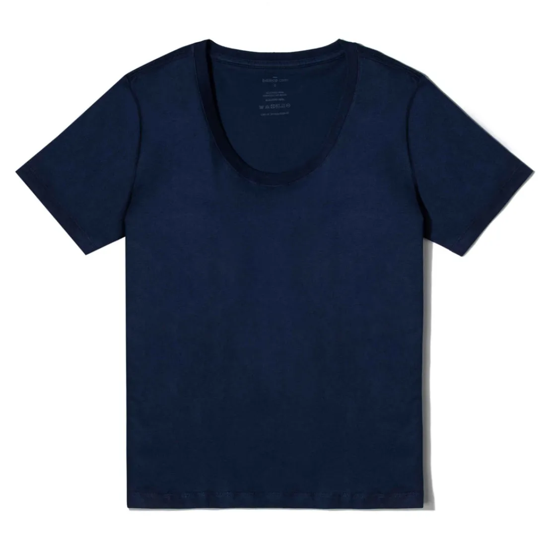 Algodão Pima | Camisetas>Basico.com Camiseta Pima Gola U Feminina | Life Collection - Azul Marinho