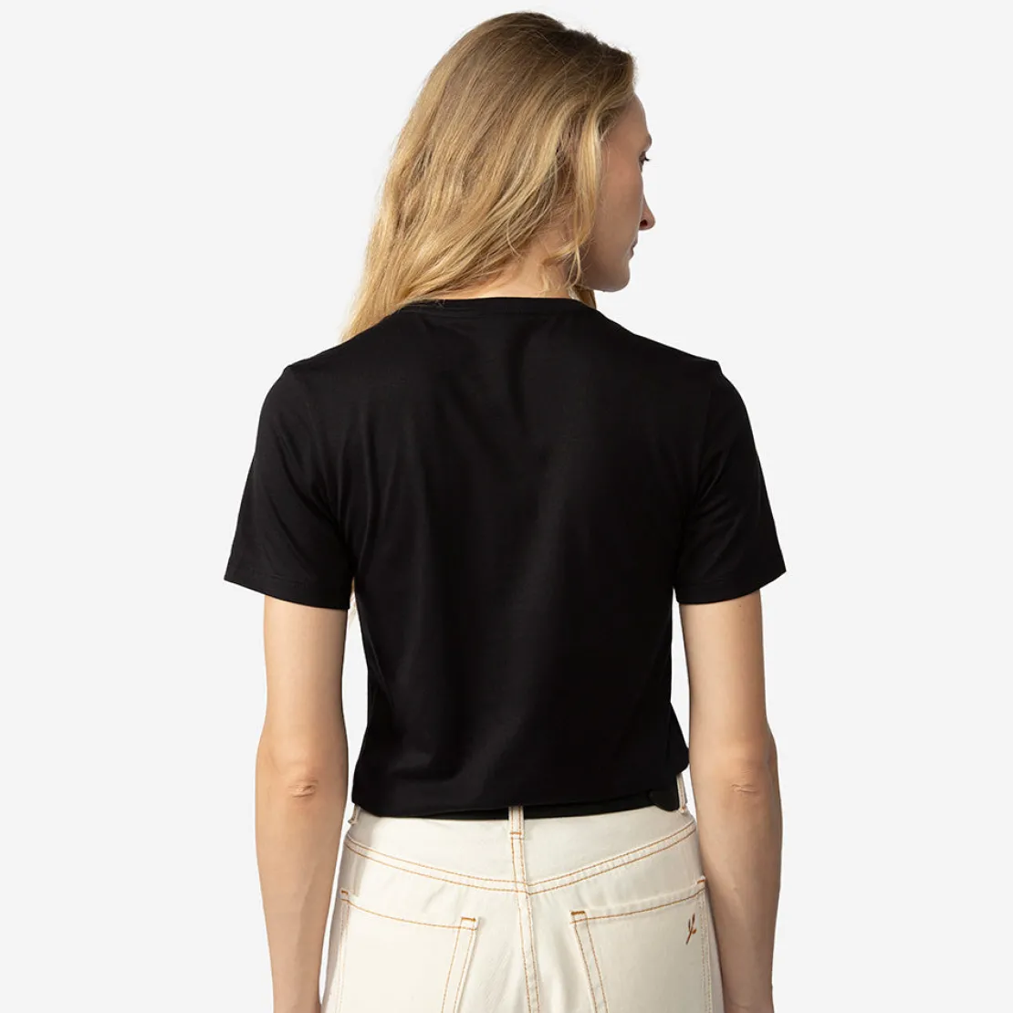 Algodão Pima | Camisetas>Basico.com Camiseta Pima Gola V Feminina | Life Collection - Preto