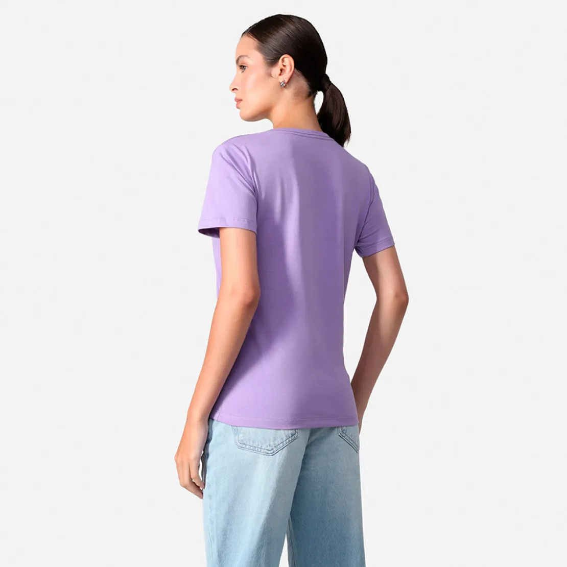 Algodão Pima | Camisetas>Basico.com Camiseta Pima Gola V Feminina | Life Collection - Lilás