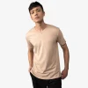 Algodão Pima | Camisetas>Basico.com Camiseta Pima Gola V Masculina | Life Collection - Bege Camel