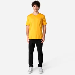 Algodão Pima | Camisetas>Basico.com Camiseta Pima Gola V Masculina | Life Collection - Amarelo Sol