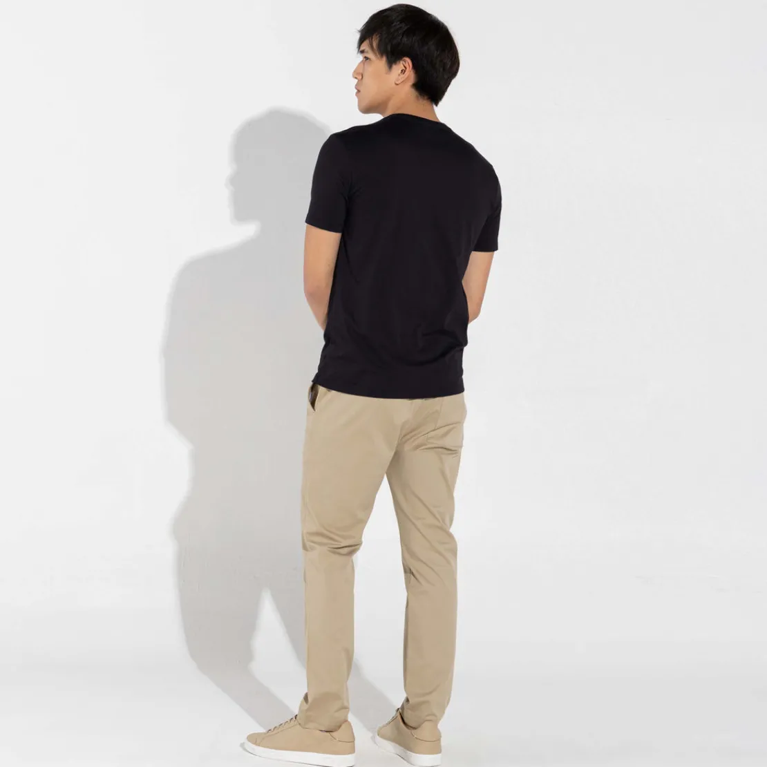 Algodão Pima | Camisetas>Basico.com Camiseta Pima Gola V Masculina | Life Collection - Preto