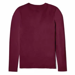 Algodão Pima | Camisetas>Basico.com Camiseta Pima Manga Longa Feminina | Life Collection - Marsala