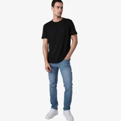 Algodão Pima | Camisetas>Basico.com Camiseta Pima Punho Masculina | Life Collection - Preto