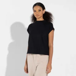 Camisetas | Algodão Pima>Basico.com Camiseta Pima Raglan Feminina | Life Collection - Preto