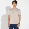 Camisetas | Algodão Pima>Basico.com Camiseta Pima sem Gola Masculina - Bege Aveia