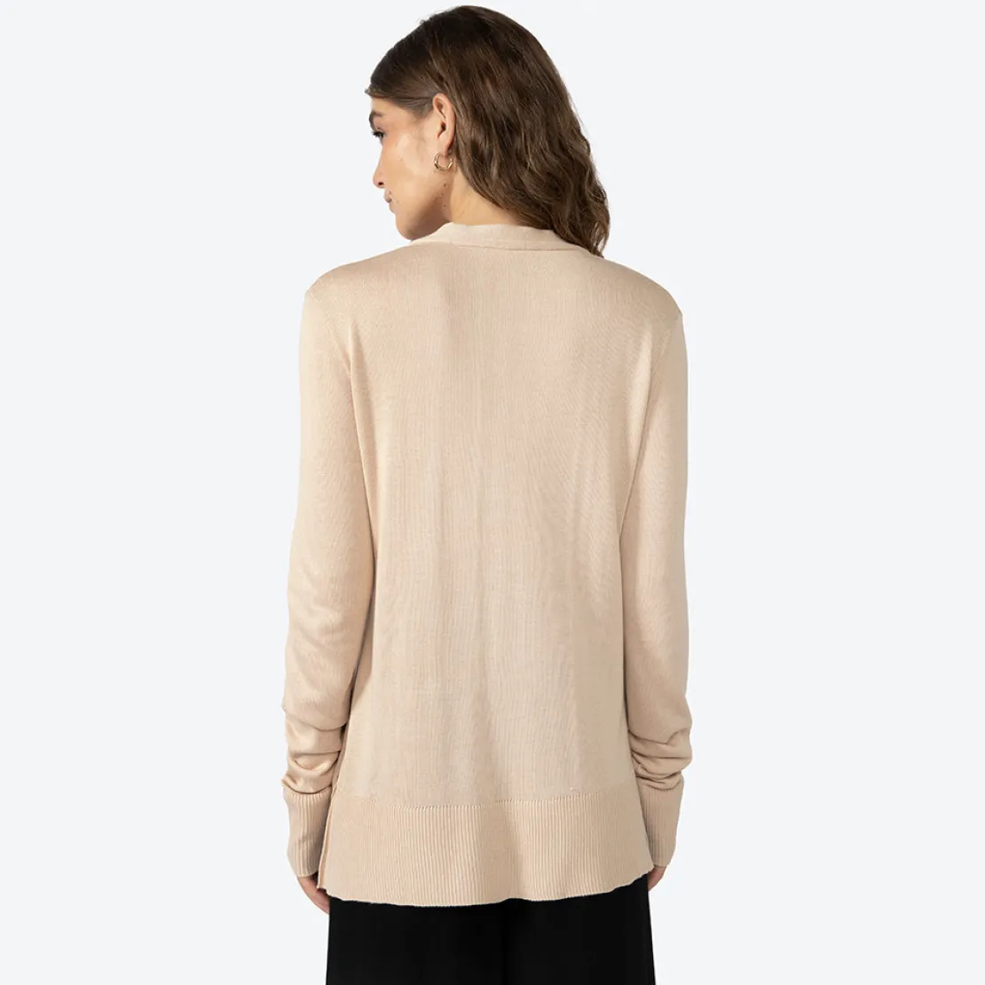 Tricot>Basico.com Cardigan Tricot Viscose Feminino - Bege