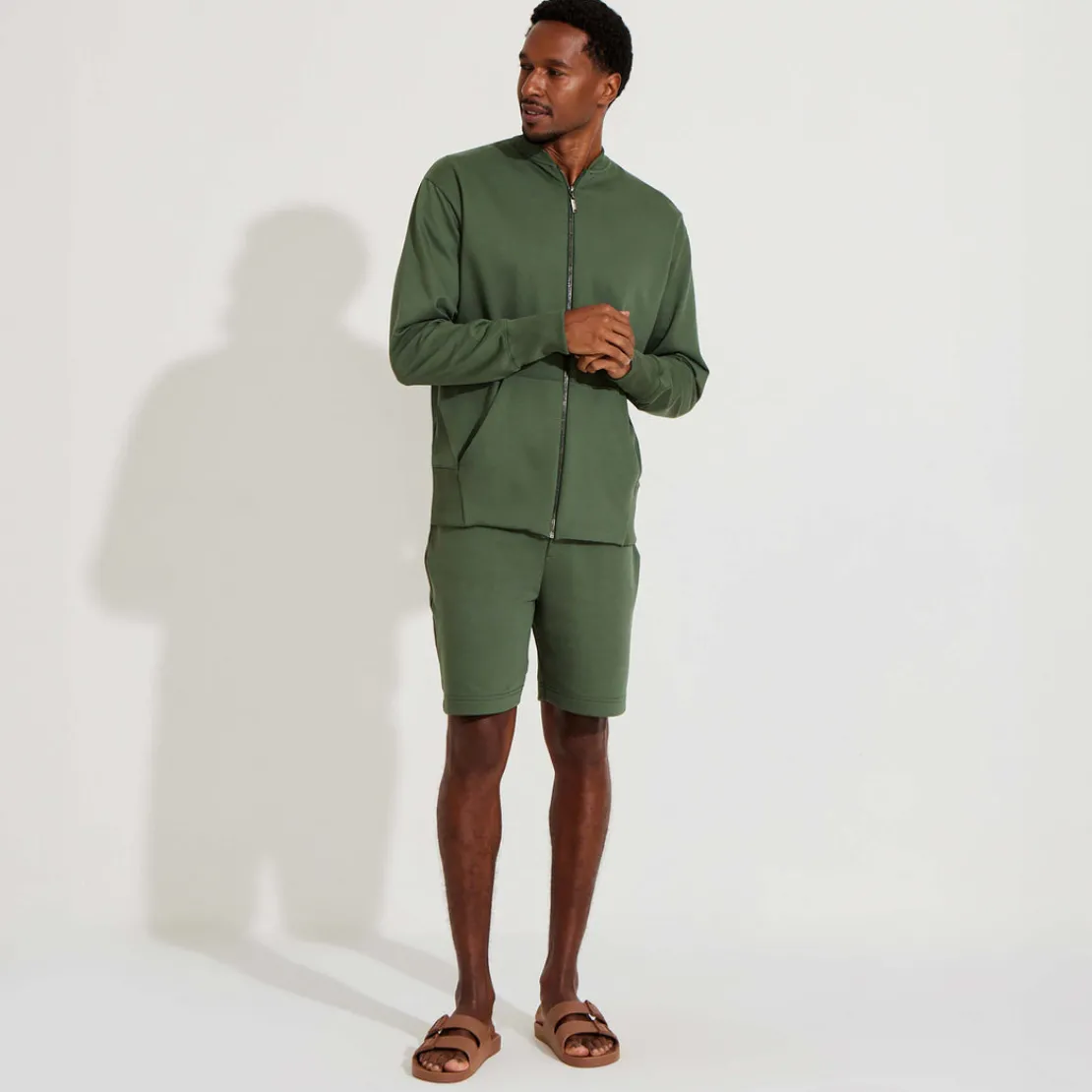 Jaquetas E Casacos | Masculino>Basico.com Jaqueta Bomber Bolsos Masculino - Verde Pinheiro