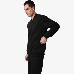 Moletons | Moletons>Basico.com Jaqueta Bomber Moletom Flanelado Masculina - Preto