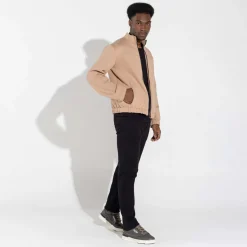 Jaquetas | Moletons>Basico.com Jaqueta Moletom Flanelado Masculino - Bege Camel