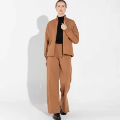 Moletons | Moletons>Basico.com Jaqueta Moletom Leve Feminina - Ocre