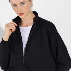 Jaquetas | Moletons>Basico.com Jaqueta Moletom Leve Feminina - Preto
