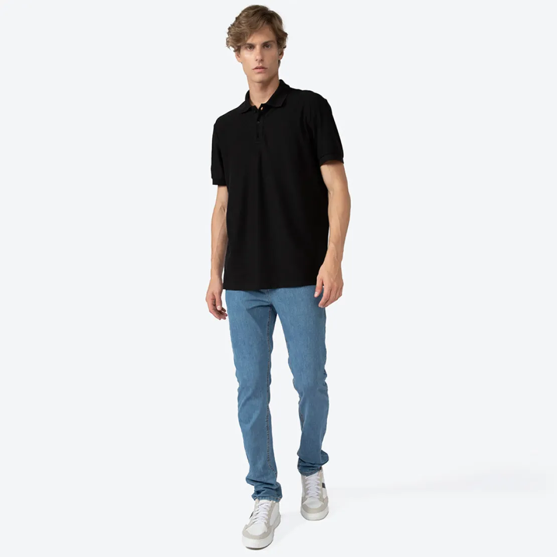 Algodão Pima>Basico.com Polo Piquet Pima Masculina - Preto
