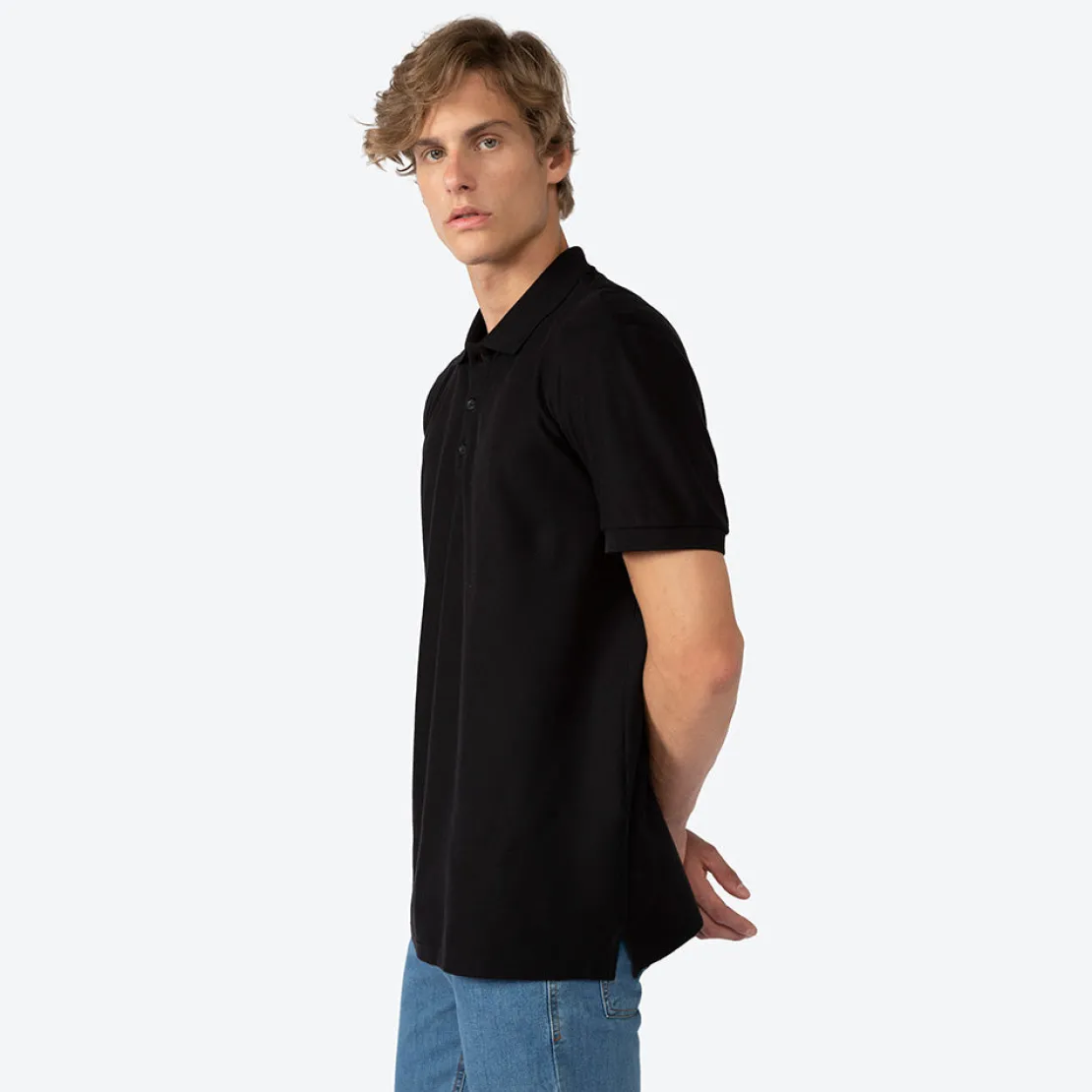 Algodão Pima>Basico.com Polo Piquet Pima Masculina - Preto