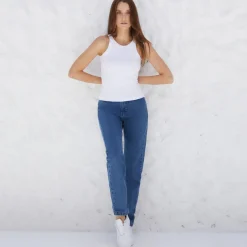 Regatas>Basico.com Regata Canelada Algodão Feminina - Branco