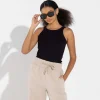 Regatas>Basico.com Regata Canelada Algodão Feminina - Preto