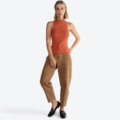 Regatas>Basico.com Regata Canelada Viscose Feminina - Ferrugem