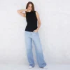 Regatas>Basico.com Regata Canelada Viscose Gola Alta Feminina - Preto