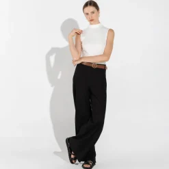 Regatas | Regatas>Basico.com Regata Canelado Algodão Gola Alta Feminina - Off White