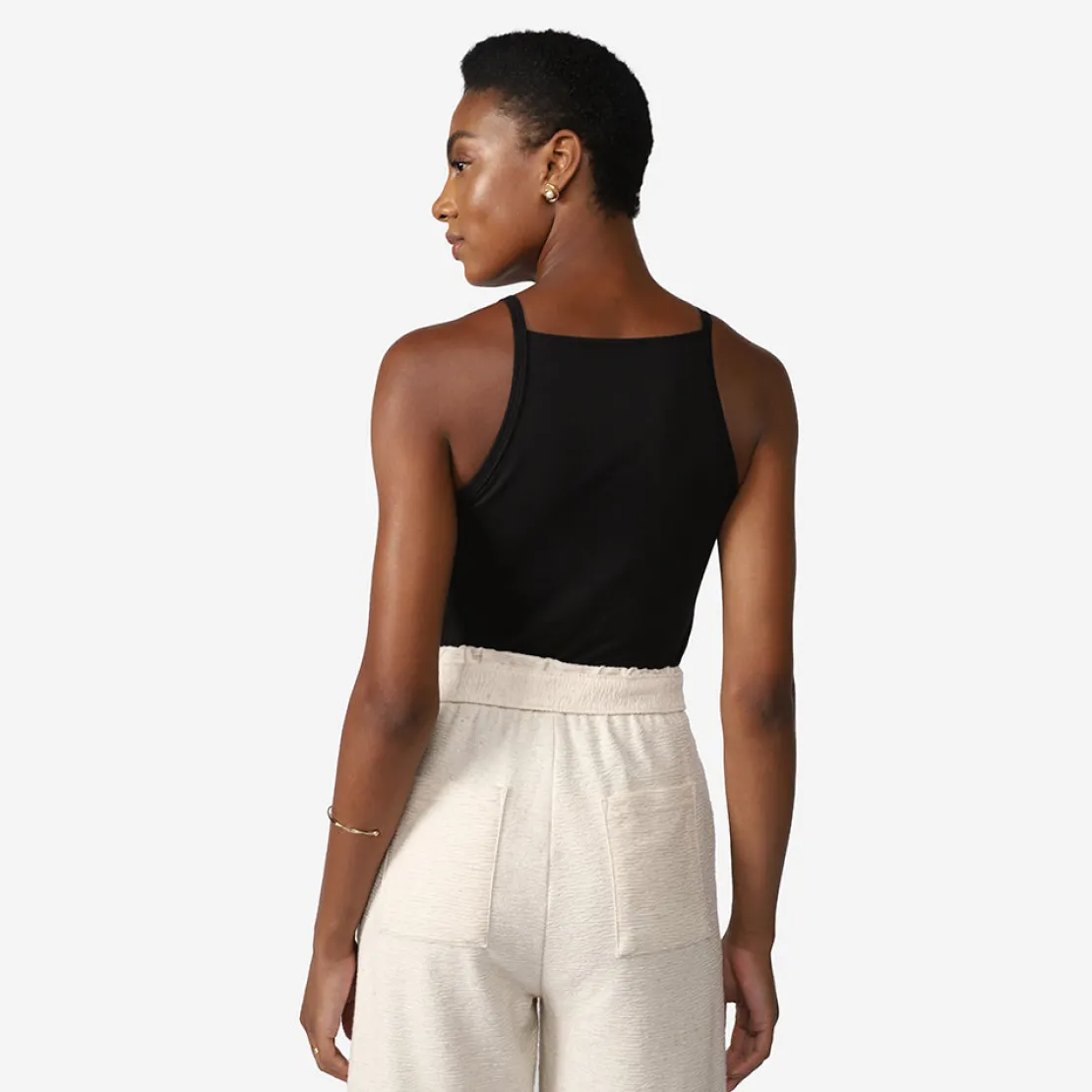 Regatas | Algodão Pima>Basico.com Regata Cotton Pima Cava Americana Feminina - Preto
