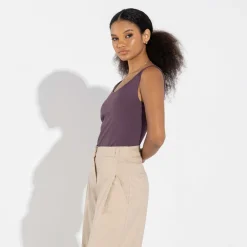 Regatas | Algodão Pima>Basico.com Regata Cotton Pima Feminina | Life Collection - Roxo Ameixa