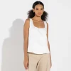 Linho | Regatas>Basico.com Regata Linho Feminina - Branco