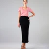 Saias E Shorts>Basico.com Saia Longa Malha Estruturada - Preto