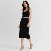 Tricot | Saias E Shorts>Basico.com Saia Midi Tricot - Preto