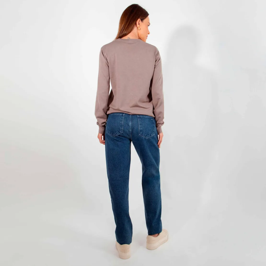 Blusas E Casacos | Tricot>Basico.com Suéter Tricot Gola C - Cinza