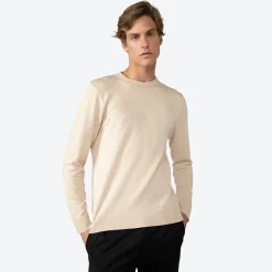 Tricot | Masculino>Basico.com Suéter Tricot Viscose Masculino - Bege