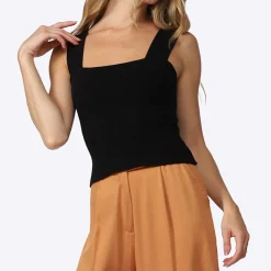 Tops | Tricot>Basico.com Top Tricot Viscose Feminino - Preto
