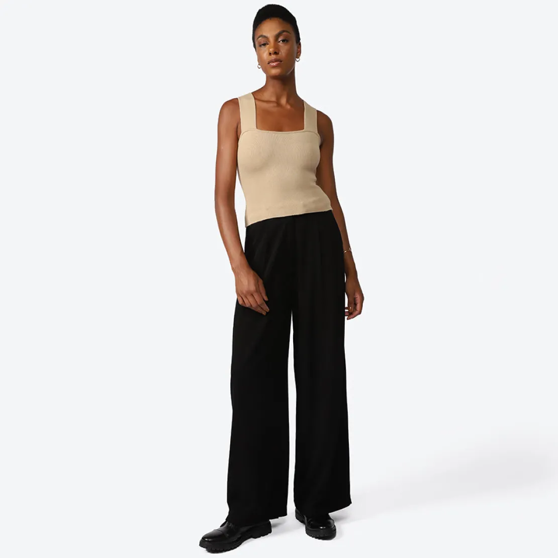 Tops | Tricot>Basico.com Top Tricot Viscose Feminino - Bege