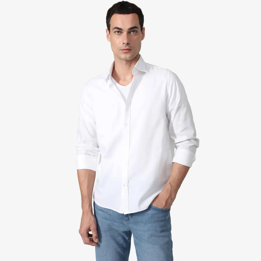 Camisetas>Basico.com Undershirt Micromodal Masculina - Branco