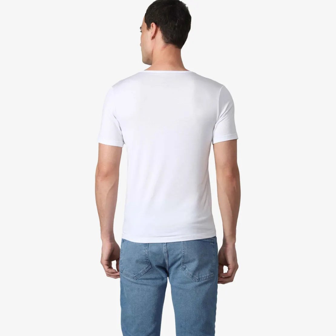 Camisetas>Basico.com Undershirt Micromodal Masculina - Branco