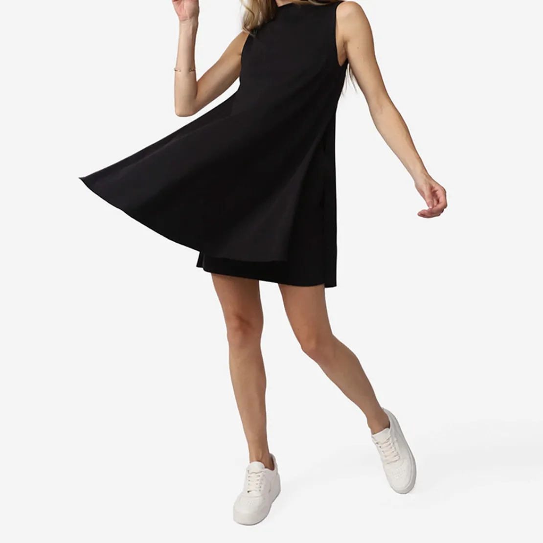 Vestidos | Vestidos>Basico.com Vestido Curto Cotton Pima Gola Alta - Preto