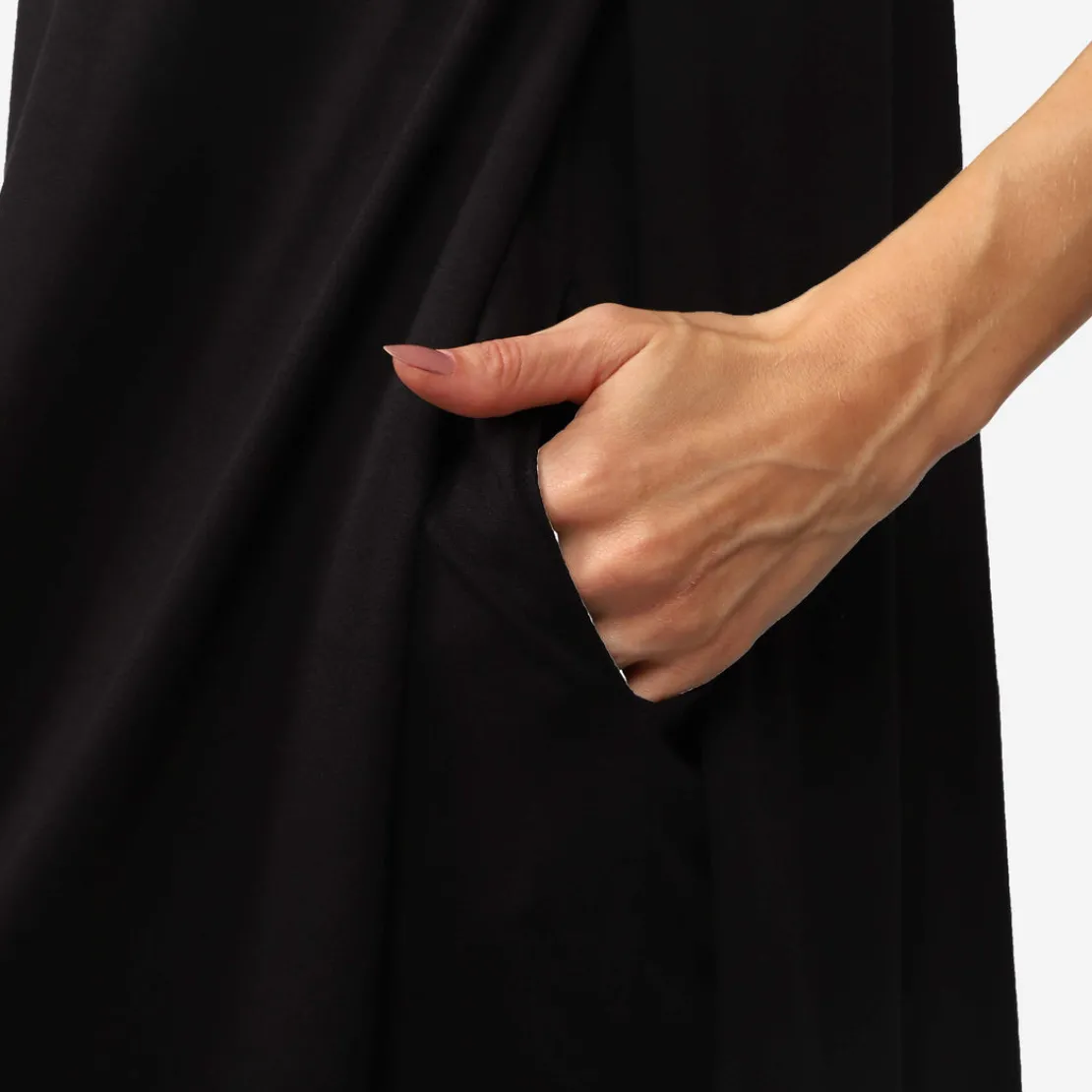 Vestidos | Vestidos>Basico.com Vestido Curto Cotton Pima Gola Alta - Preto