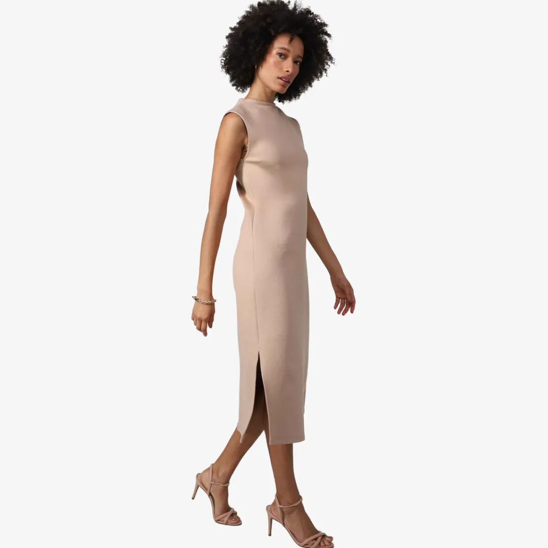 Vestidos>Basico.com Vestido Midi Dense Modal - Bege Camel