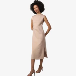Vestidos>Basico.com Vestido Midi Dense Modal - Bege Camel